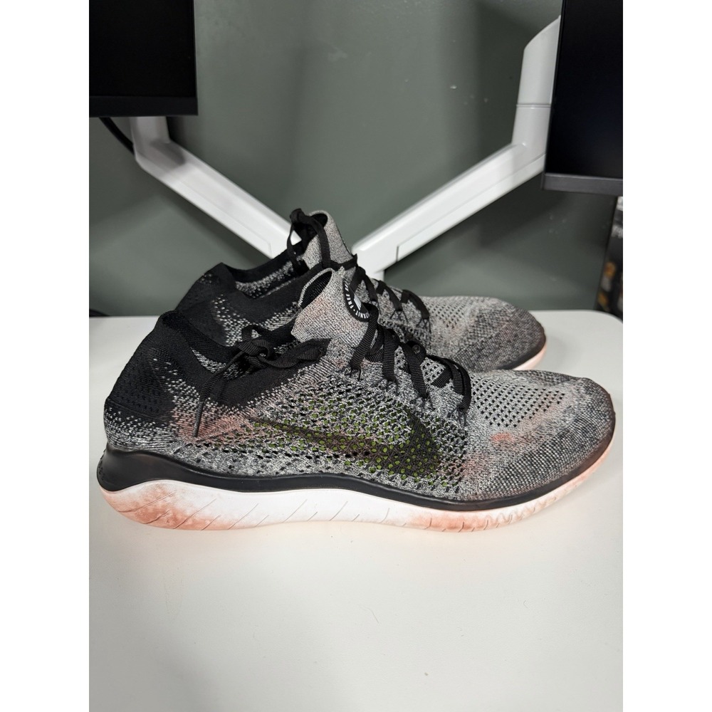 Size 14 Nike Mens Free Run Flyknit 942838-101 Gray Running Shoes Oreo